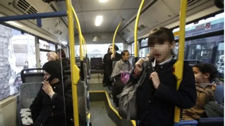 Women's section of bus.