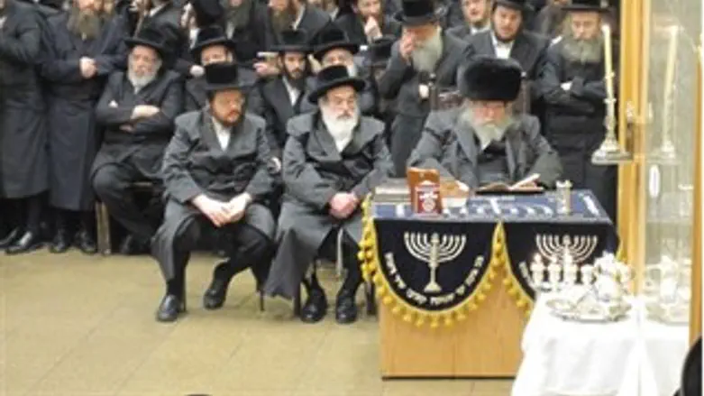 האדמו''ר מבעלזא עם האדמו"ר מויז'ניץ