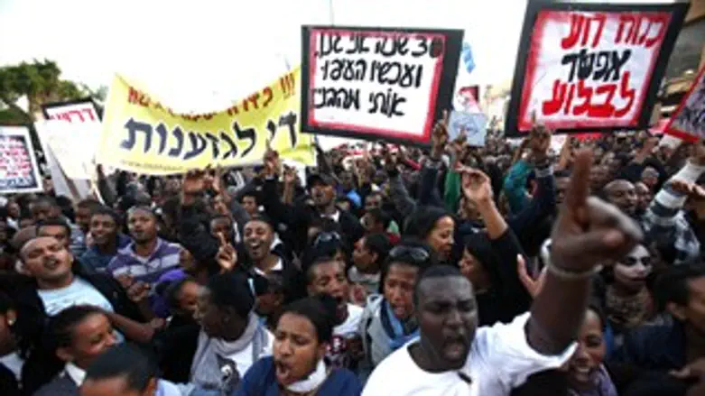 ההפגנה אתמול בקרית מלאכי