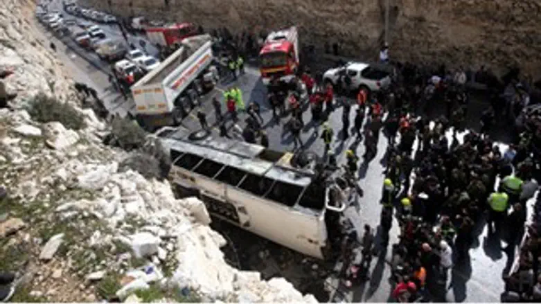 תאונת האוטובוס בכביש א-ראם 