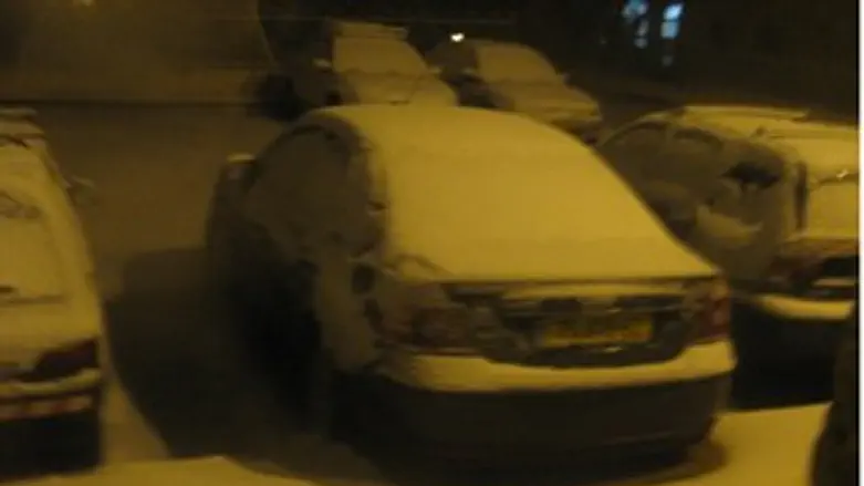 שלג הלילה בקרית ארבע