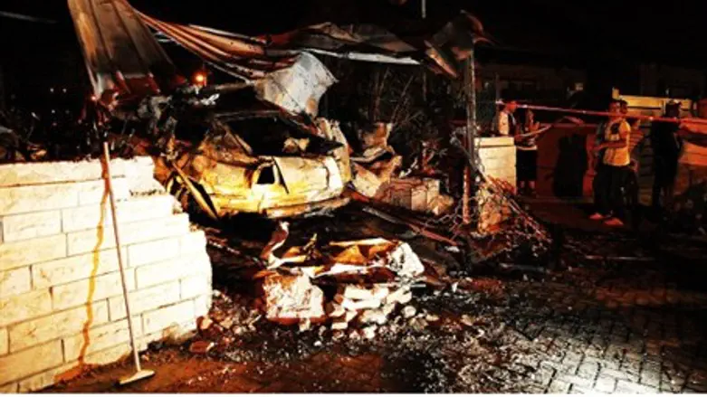 Damage to Israeli home.