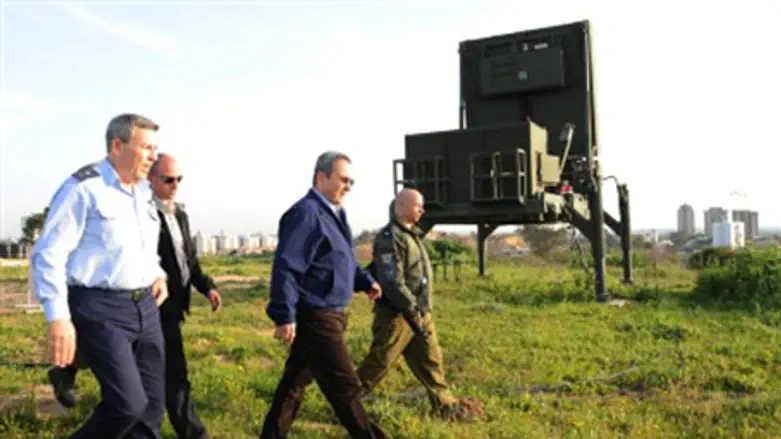 Barak at Iron Dome site