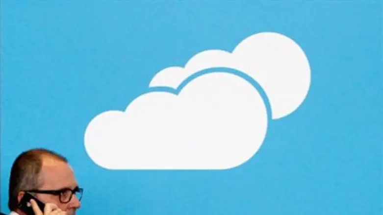 Mobile phone user and a 'cloud'