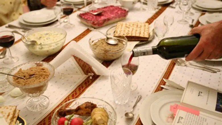 Seder table