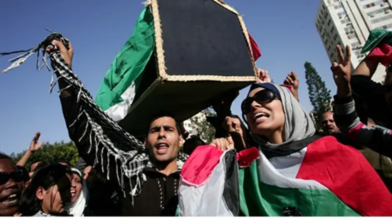 Protesting murder of Sergio Arrigoni