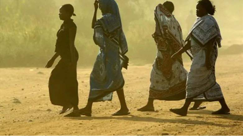 Африканцы в поисках пресной воды. Иллюстрация