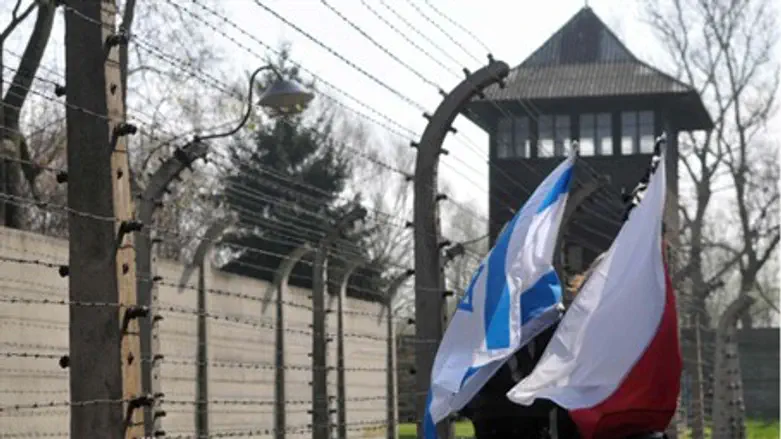 A concentration camp guard tower