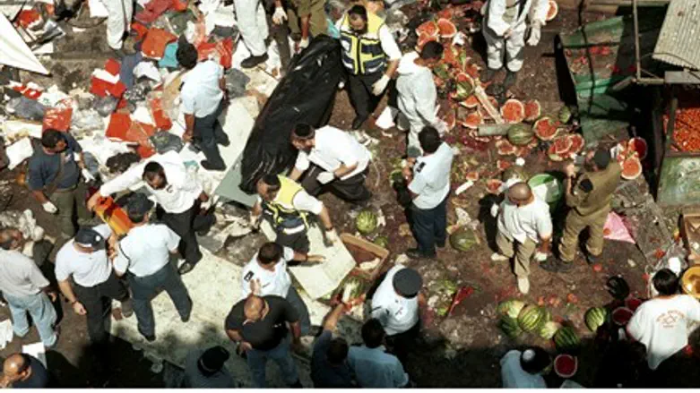 Aftermath of Intifada suicide bombing