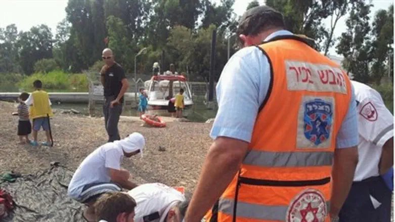 Scene on Kinneret drowning