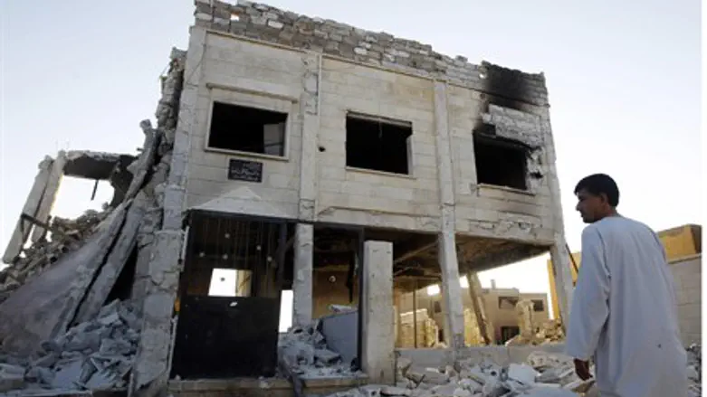 A destroyed Syrian Army compound north of Ale