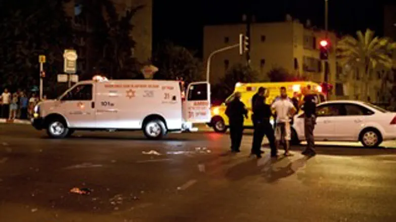 זירת התאונה בנתניה