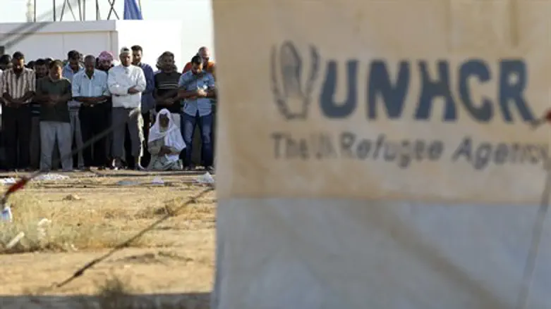 Syrian refugees at Al Zaatri refugee camp in 