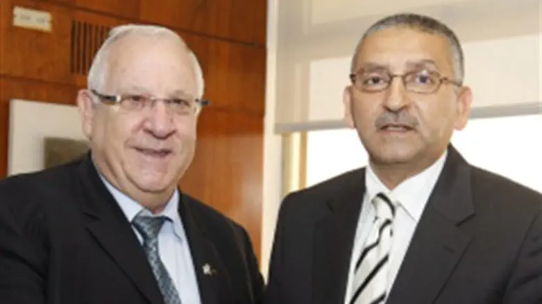 Outgoing amb. Rida with Knesset Speaker.