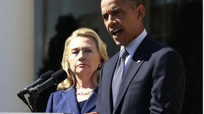 U.S. President Barack Obama delivers a statem
