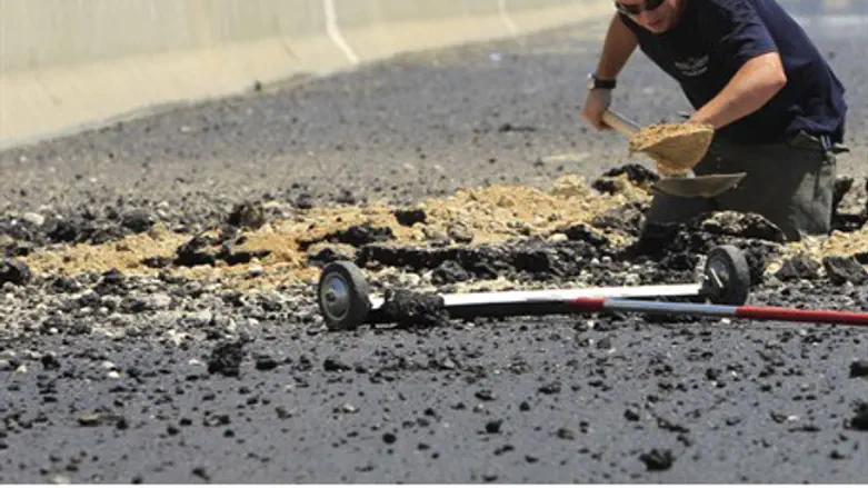 Removing rocket fragments after attack