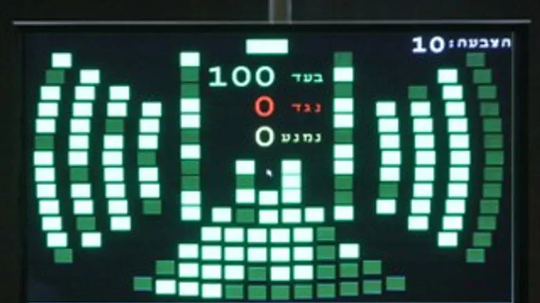 הצבעה על חוק פיזור הכנסת תשע"ג