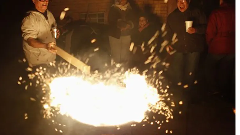 Campfire on the Lower East Side of NY for pow