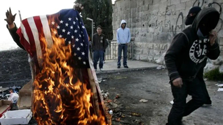 burning American flag