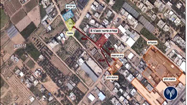 IDF satellite photo of attack on Jaabari conv