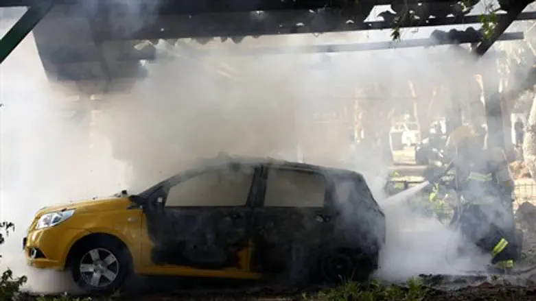 Gaza terrorist's car destroyed by IDF missile