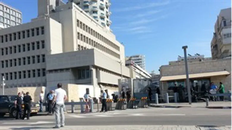 שגרירות ארה"ב הבוקר.