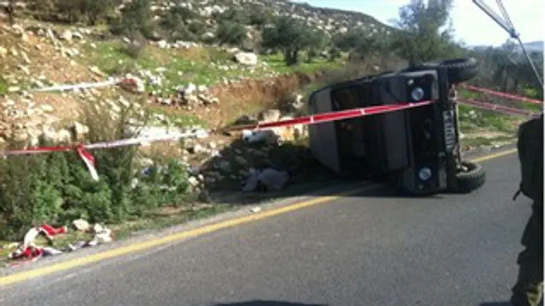 הג'יפ שהתהפך הבוקר