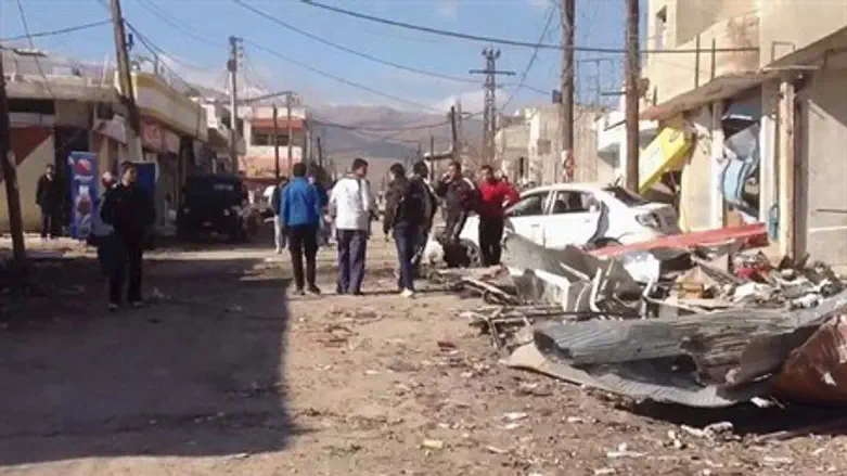 Aftermath of car bomb near Damascus (file)