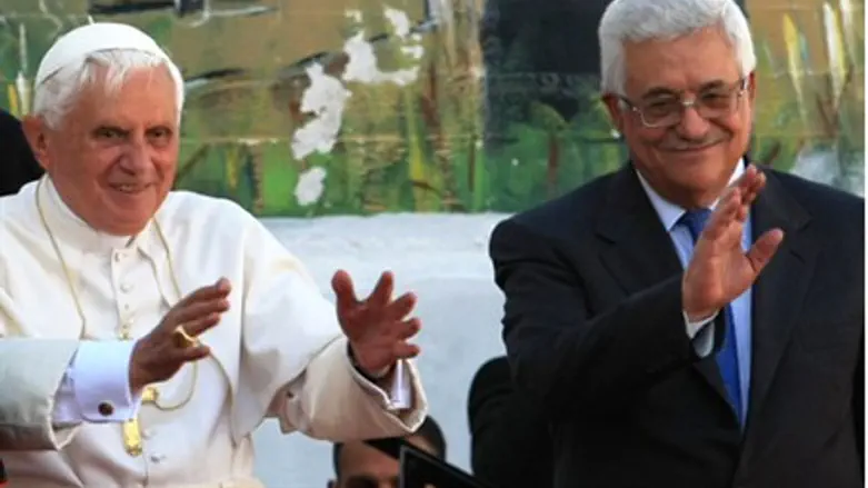 Pope Benedict XVI, and PA Chairman Mahmoud Ab