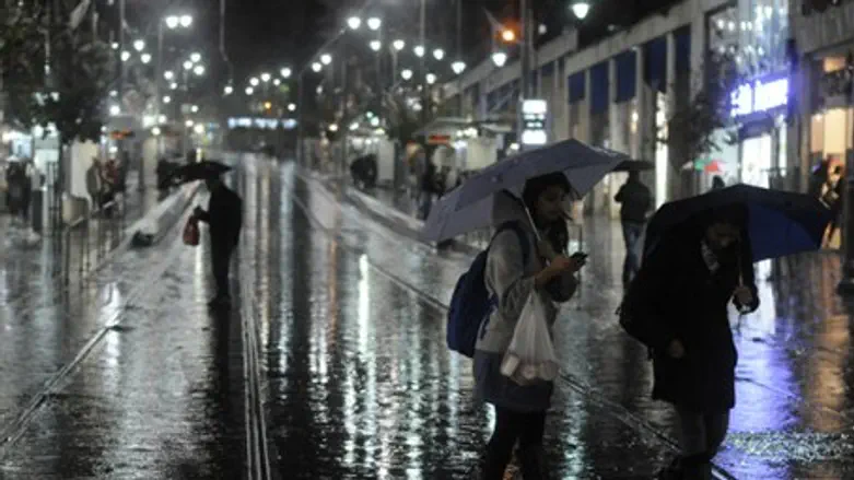 Rainy night in Jerusalem (file)