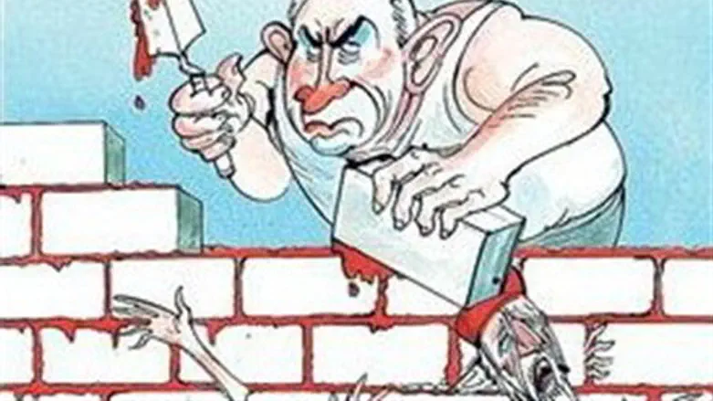 Карикатура на Биньямина Нетаньяху (фрагмент)