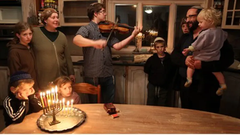Israeli family in Bat Ayin, in Judea