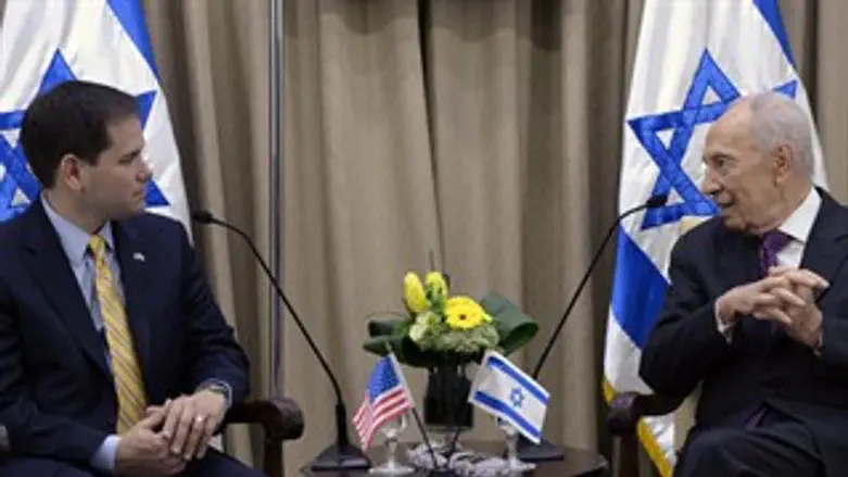 שמעון פרס ומרקו רוביו 