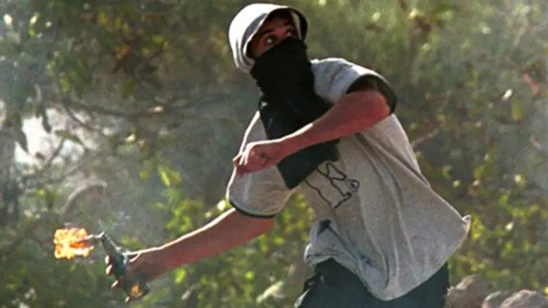 Arab Throwing Molotov Cocktail