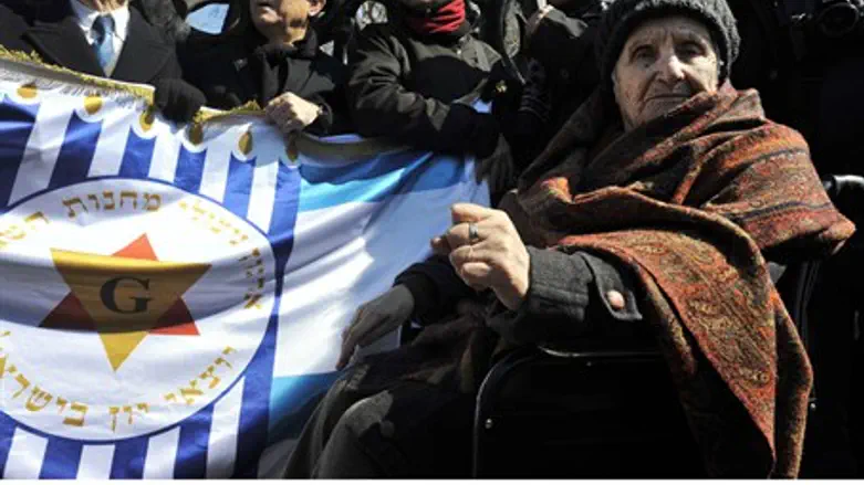 Holocaust survivor at the 70th anniversary of