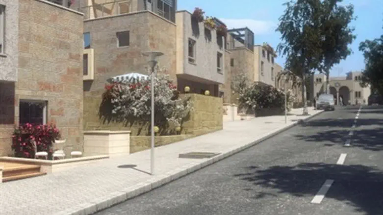 .Street view with synagogue