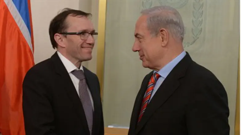 Netanyahu and Norwegian FM Espen Barth Eide