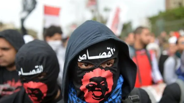 Egyptian members of the "Black Bloc"
