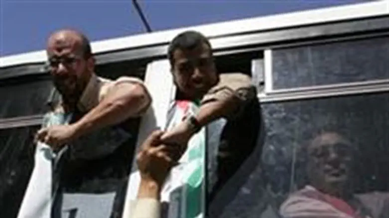 Автобус с освобожденными террористами (Архив)