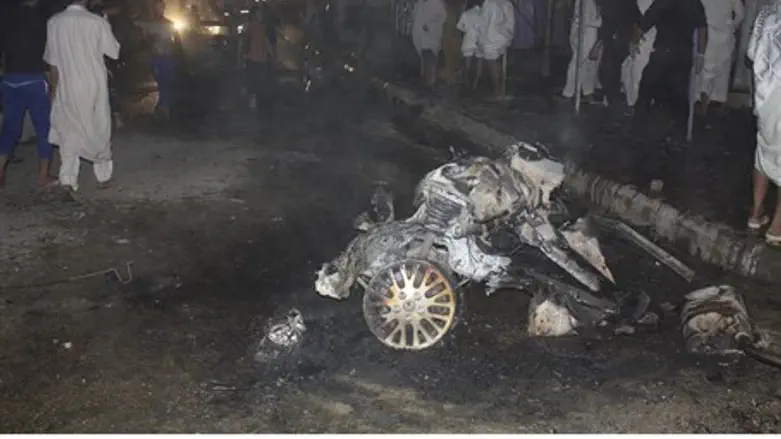 Site of a car bomb attack in Nasiriyah city,