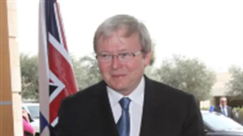 Кевин Радд во время визита в Израиль