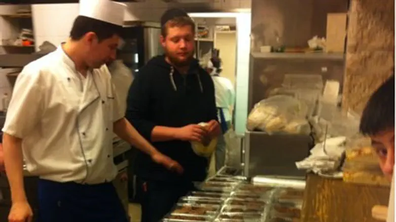Meals being prepared for hassidim