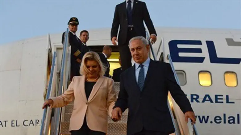 The Netanyahus arrive in New York