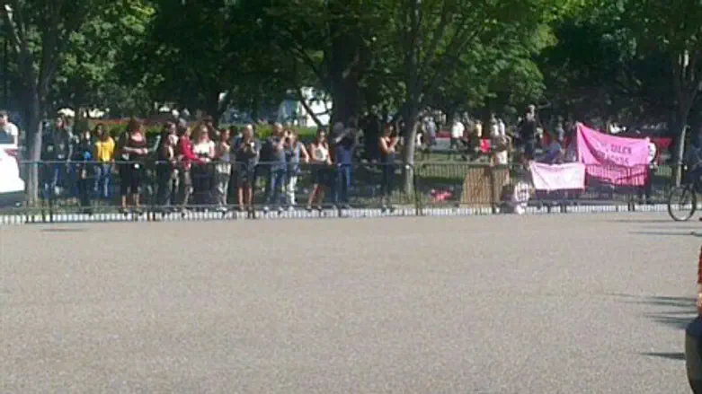 Anti-Israel protestors outside the White Hous