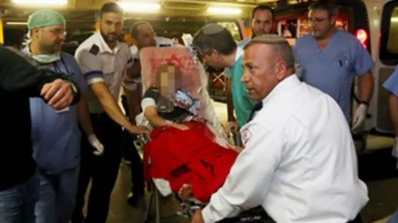 Wounded girl arrives at hospital