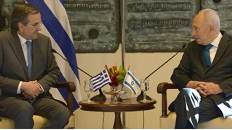 שמעון פרס וראש ממשלת יוון