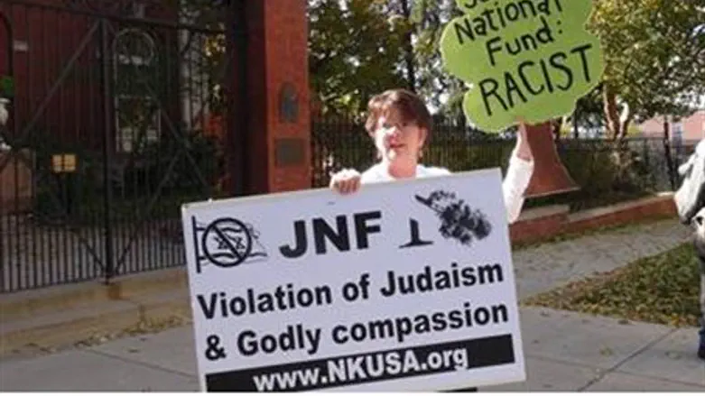 Protester at anti-JNF rally