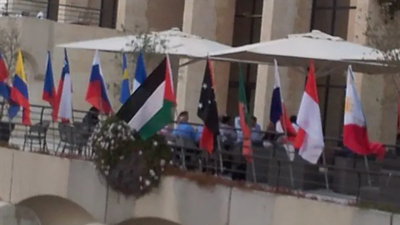 דגל בחזית המלון