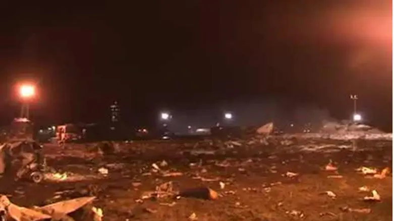 Место крушения самолета в Казани