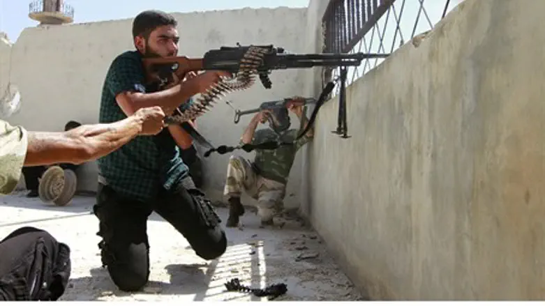 Rebel fighters in Aleppo